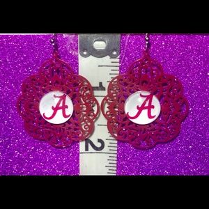 Alabama Crimson Tide Filigree Cut A Logo Earrings